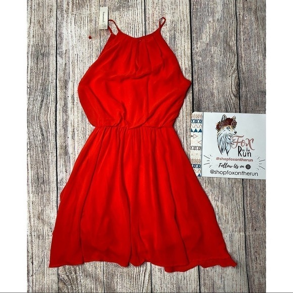 𝅺lush Bright Red Flawless Mini Dress Size Small NWT - Picture 2 of 11